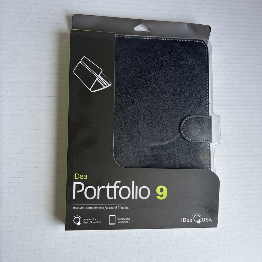 Portfolio 9 Leather Tablet Case - iPad II and Other 9.7" Tablets Black - NEW